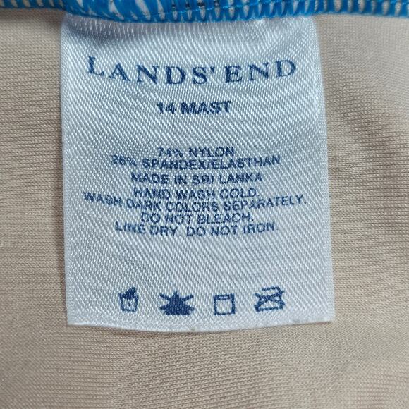 Lands' End Mastectomy Scoop Neck Tugless Sporty One Piece Swimsuit Size 14 - Picture 8 of 8